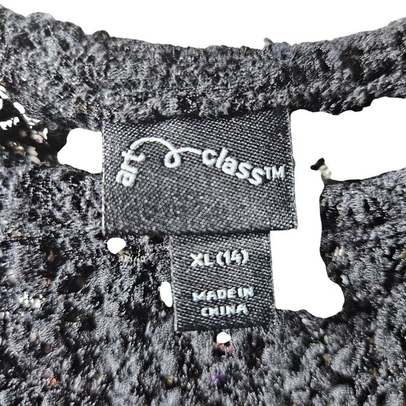 Black Textured Short-Sleeve Top XL By Art Class - Picture 2 of 4